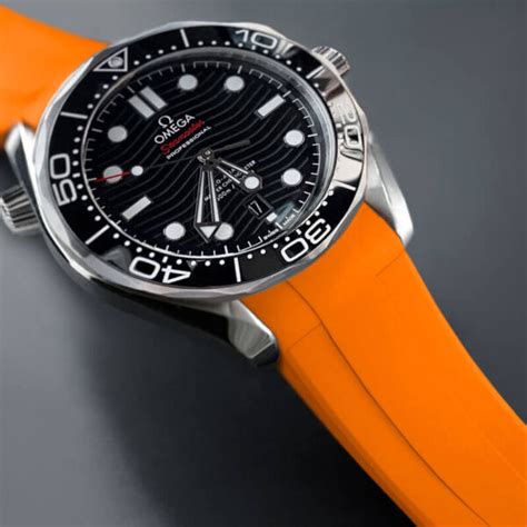 omega seamaster orange black strap|replacement strap for omega seamaster.